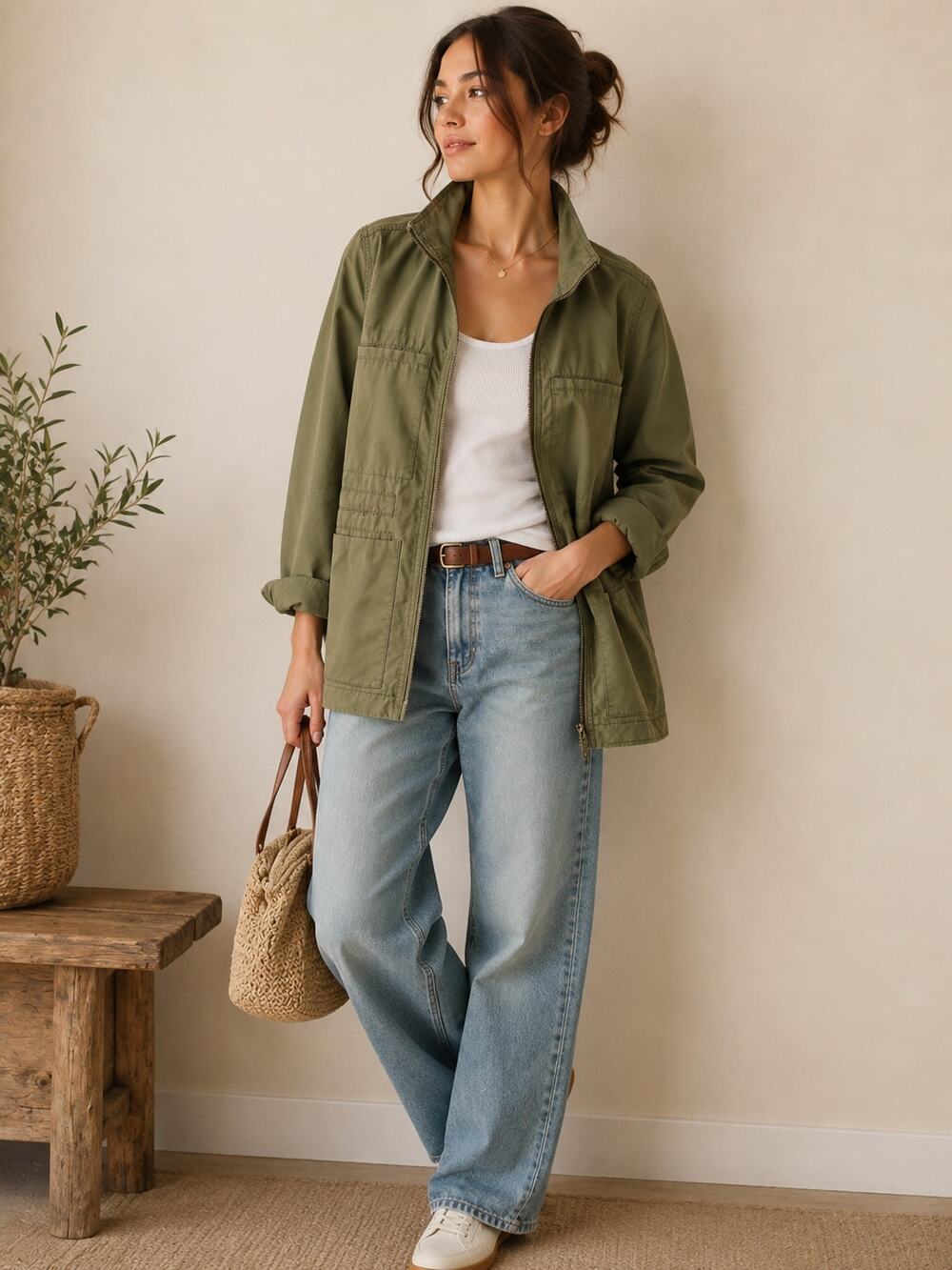 J.Crew Factory SZ XS Cotton Pocket Jacket Army Green G1506 NWT Utility Chore
